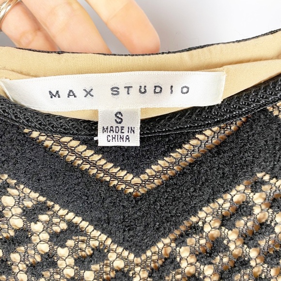 MAX STUDIO Black & Beige ZigZag Fringe Dress - Picture 4 of 5